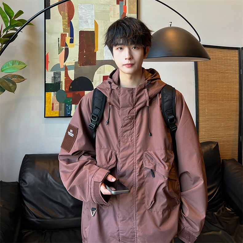 8XL-M特大码冲锋衣防水宽松工装风男夹克外套JK1306P90控118,男装夹克,电商D206-1