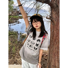 网图有货714street夏季美式动物印花情侣短袖t恤男女A518-P25，男装T恤，星座1505