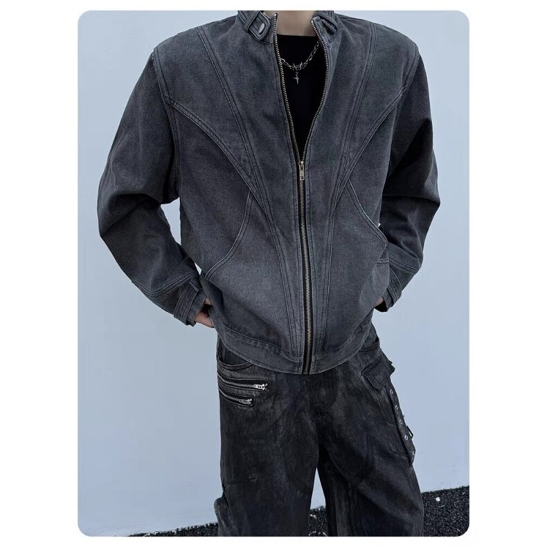 秋季款-重工原版高品质拼接牛仔夹克外套,男装夹克,星座410-7