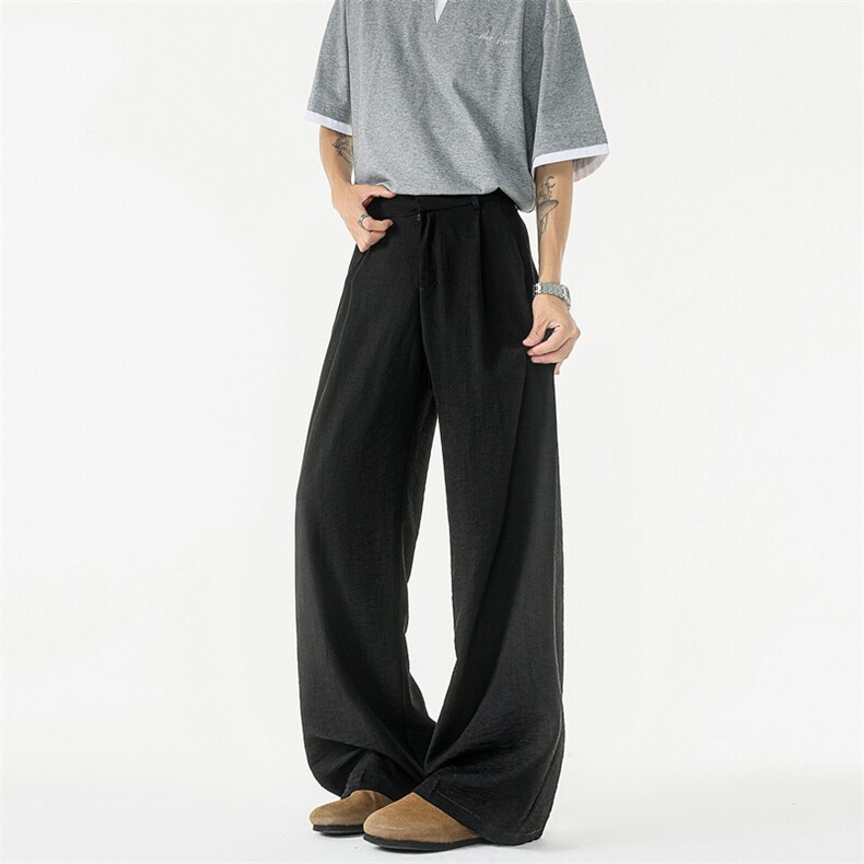 2025夏季新款麻料透气西裤垂顺凉感轻薄空调裤子潮504-K886-特P40，男装西裤，星座504