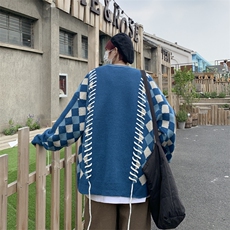 秋冬款开衫毛衣男港风宽松针织衫男学生长袖情侣毛线衣MY0716-P65，男装针织衫/毛衣，星座308B-2
