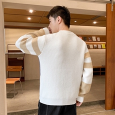 83971-P53毛衣男秋冬季潮牌潮流撞色针织衫外套男宽松休闲内搭，男装针织衫/毛衣，电商D310B
