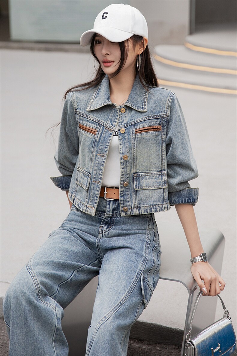 牛仔外套女洋气减龄显瘦春秋装2025新款轻熟风时尚气质两件套套装,女装套装/套裙,跑量工厂店