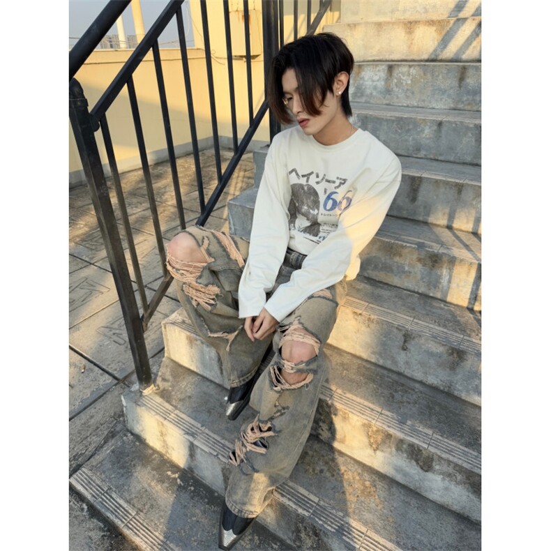 涉谷少女长袖T恤衫260G重磅长袖teeD328-CX7706-P29,男装T恤,电商D328