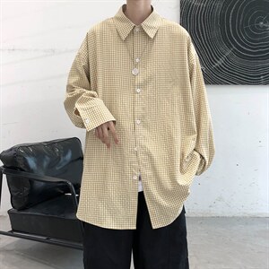 早秋新款千鸟格长袖衬衫宽松青年衣服男A071-C09-P38,男装衬衫,电商A071