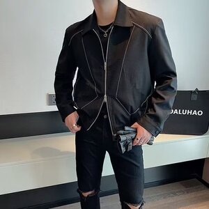 男秋季2023新款长袖夹克外套双拉链CW1029P45图片