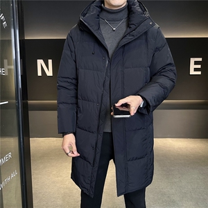 标50白鸭绒中长款羽绒服男连帽加厚冬季外套B317-7656-P275图片