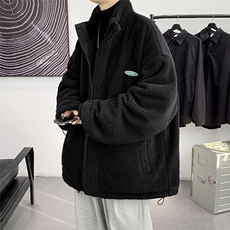2024冬新款港风两面穿立领羊羔毛加厚保暖外套YG401-P120控150，男装棉衣，星座914-3