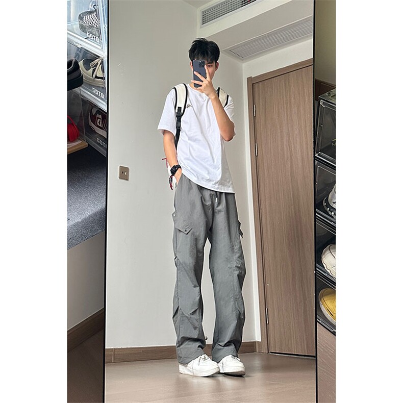 特批30夏季薄款高级感速干休闲宽松工装裤锦纶,男装工装外套,电商基地A086