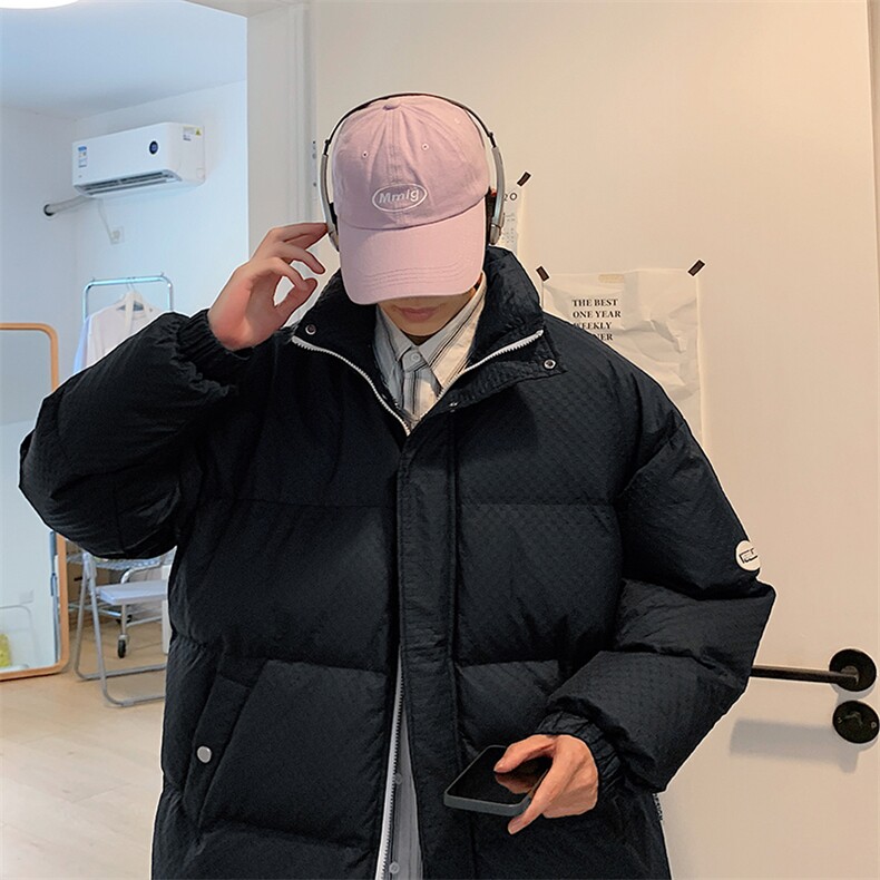 新款冬季男纯色立领加厚港风棉衣M067-P95控158,男装棉衣,星座717