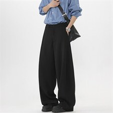 春秋美式高街休闲裤男女垂感阔腿西裤长裤纯色西装裤宽松直筒裤子，男装西服套装，电商A443