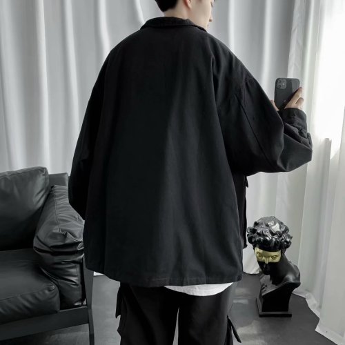 春秋工装夹克男韩版潮流宽松休闲帅气外套港风百搭多口袋JK39-p65图片