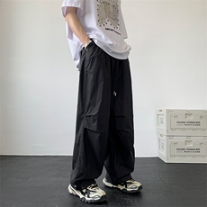 美式高街hiphop工装裤褶皱伞兵裤显瘦阔腿裤XZ211-1-K2331-P55，男装工装外套，星座211-1
