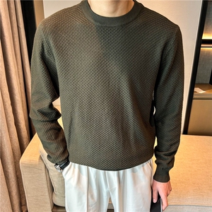 蜂窝织法新款凹凸感纹理男圆领毛衣针织衫 MY6001-P50图片