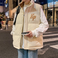 冬季新款港风PU皮贴布绣毛巾绣加绒加厚棉背心6618-P88，男装棉衣，星座914-3