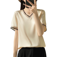 女夏装2024年新款洋气小衫潮内搭宽松大码女装上衣，女装衬衫，绒宛羊绒