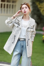 外套女休闲连帽印花时尚春秋简约百搭上衣，女装短外套，曼沙奕珂
