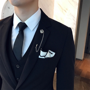 夏季薄款纯色西服三件套礼服商务西装 SJT-W7012-P250图片