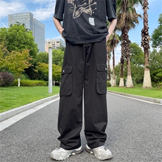 美式复古紫色工装牛仔裤女大码胖辣妹高腰宽松阔腿多巴胺裤子，男装休闲裤，星座716-2