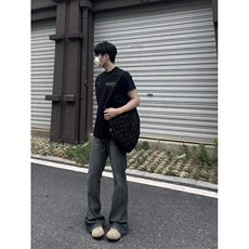 cleanfit巴家竹节牛仔裤高级感痞帅修身微喇叭裤，男装牛仔裤，星座310A-4