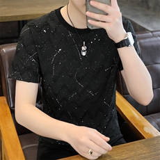 夏季新款短袖圆领满天星高品质青年修身短袖T恤上衣L5310-P30，男装T恤，星座310B-3
