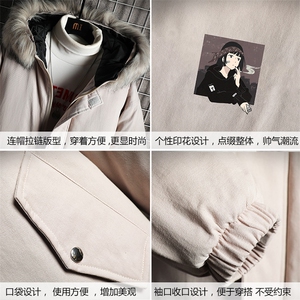 MM48122-P130 冬季大毛领衣男士大码加厚袄男服 网格挂拍图片
