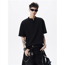 网图-高街痞帅夏季POLO衫正肩拼接男装短袖T恤大码上衣S430-特28，男装T恤，电商A233-1