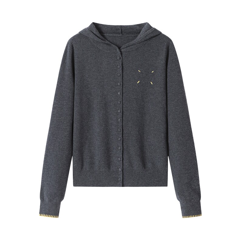 针织连帽开衫毛衣时尚外套长袖2025羊毛针织衫新款宽松洋气上衣,女装羊毛衫,艾米