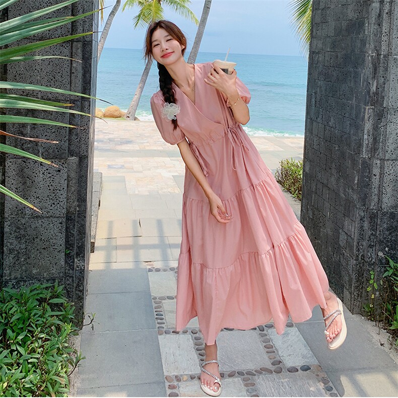 法式V领蛋糕裙2C105-8860-P125-K178图片