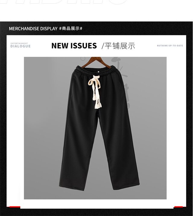 2022男裤子男女春秋垂坠休闲宽松百搭直筒冬黑色潮牌运动卫裤K28,男装休闲裤,星座1115-1