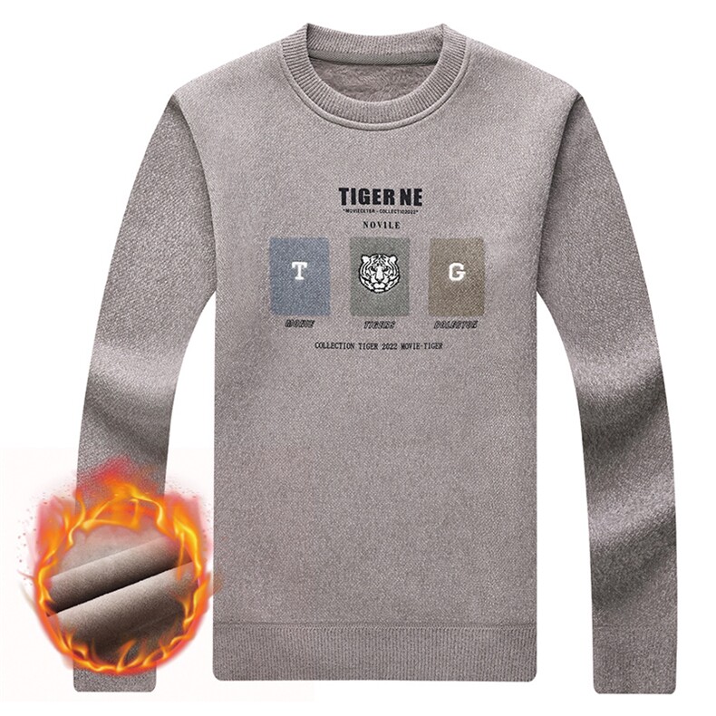 秋冬季大码加绒加厚时尚套头衫天鹅绒韩版休闲上衣KF8816P39,男装针织衫/毛衣,星座306A