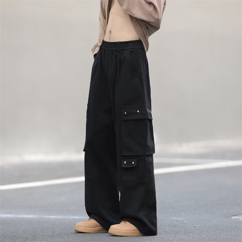小众设计感直筒休闲裤2024春季新款大口袋工装裤男现货K7764-P43,男装休闲裤,星座512-3