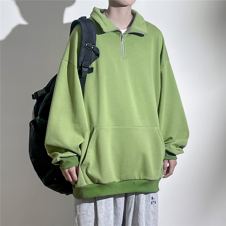 1360克重磅半拉链POLO衫50%棉50%涤纶大码M-5XL卫衣男WY77077P65,男装Polo衫,星座226-2