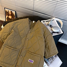 秋冬半袖棉衣加厚菱格棉服外套新款冬季宽松棉衣夹棉袄TTA59P78，男装T恤，星座1013-5