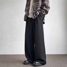休闲西裤男士韩版潮流阔腿痞帅百搭2024冬季新款ins长裤K5880-P40，男装西裤，星座412-2