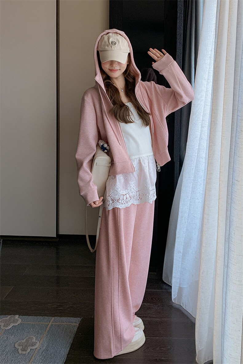 三件套蕾丝拼接卫衣休闲套装2C317A-8508-P180-K248,女装套装/套裙,2C317A