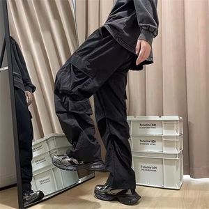 工装裤男新款美式高街痞帅冲锋裤子多口袋降落伞宽松休闲长裤图片