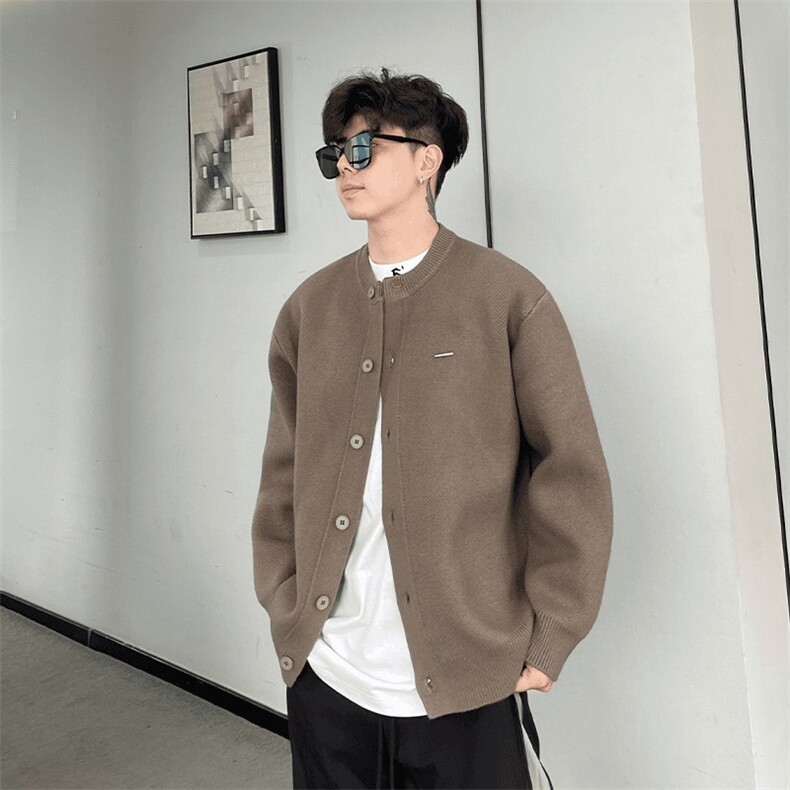 有货 2024新款棒球领开衫宽松休闲慵懒感毛衣外套男女MY122-P69图片