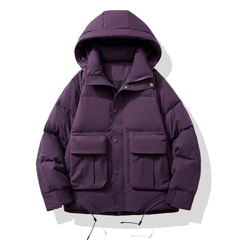 男士连帽大口袋工装短款羽绒服外套D213-7128-P460，男装羽绒服，电商D213