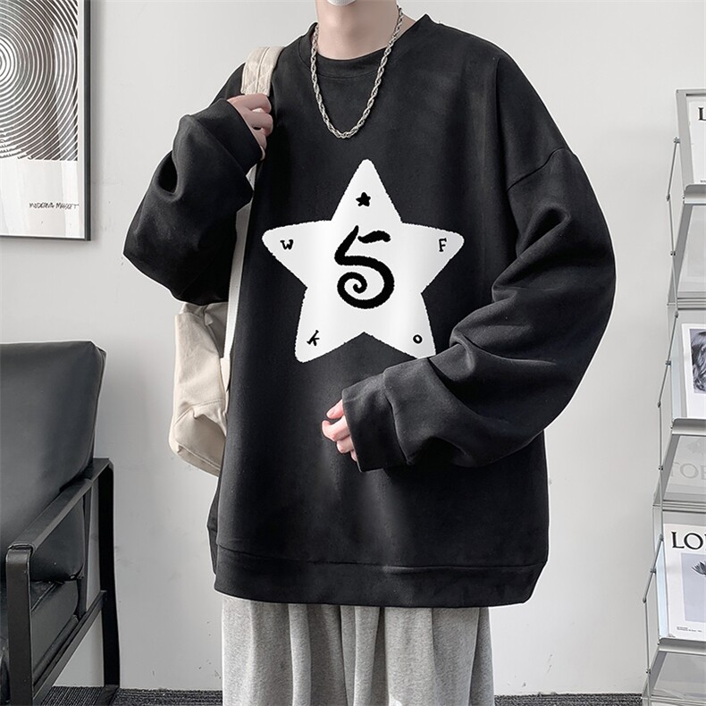 麂皮绒卫衣男大码重磅长袖t恤男 JW81368-P35图片