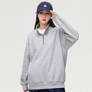 秋季新款基础纯色潮流宽松半高领休闲卫衣情侣款A305-EY-3617-P65
