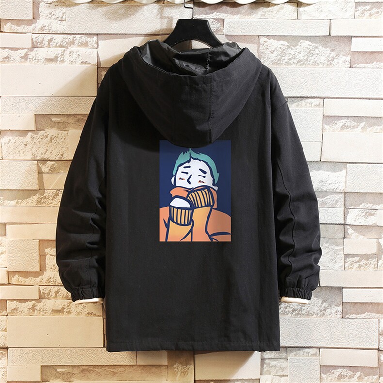 JK41042-P85 加棉款-P115 纯棉连帽夹克男士大码工装夹克男 砖墙图片