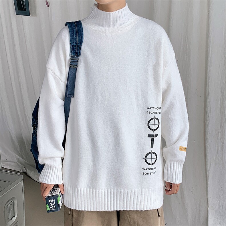 M18114-P45加绒款-P65半高领毛衣男士大码针织衫男毛线衣男,男装针织衫/毛衣,电商A040
