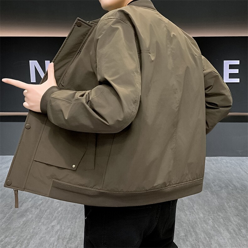 新款秋冬款男士85绒子白鸭绒轻薄羽绒服夹克棒球领羽绒服外套,男装夹克,钱塘723