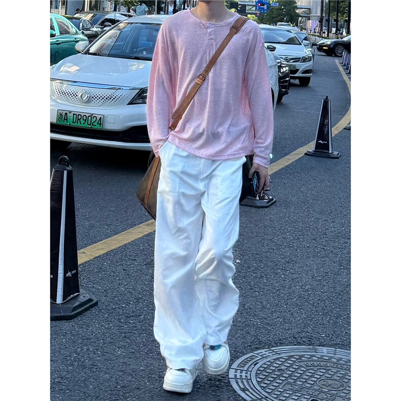 C316HFGCX14P48夏装新款粉色防晒衣长袖T恤透气黑色tee个性,男装防晒衣,电商C316