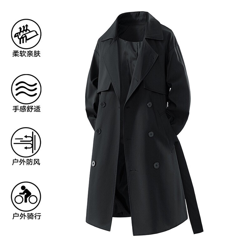 中长款大衣男2025新款春季外套高级感英伦风衣F02525-P98,男装风衣,星座308B-2