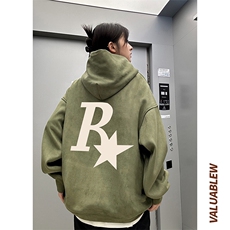 ！麂皮绒连帽卫衣直播品质重磅400克R星印花JL7134-P45控78，男装卫衣，星座508（原C305）
