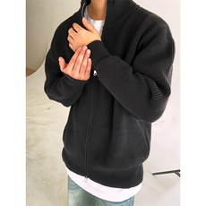 重磅秋冬北极绒双拉链毛衣开衫美式复古休闲慵懒风宽松针织衫外套，男装针织衫/毛衣，电商A486