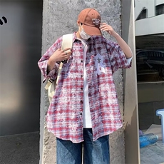 短袖衬衫外套男春秋港风百搭工装男休闲宽松短袖衬衣，男装衬衫，星座716-3