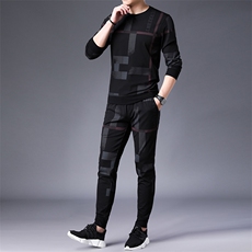 SA8690-2钱塘2020-2中青年男士冬季厚款圆领卫衣时尚套装P137，男装休闲套装，钱塘207-2
